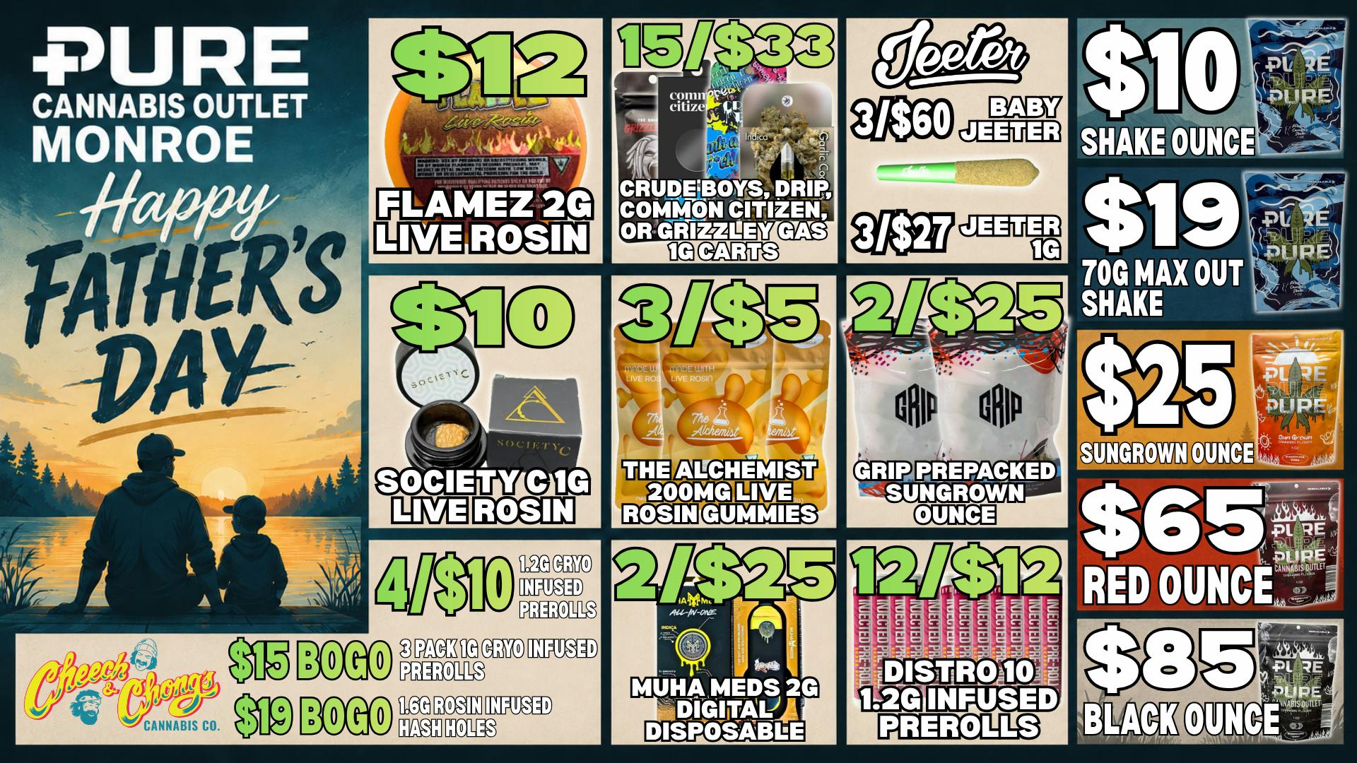 Pure Cannabis Outlet - Monroe 👔 HAPPY FATHER'S DAY 👔 CHEECH & CHONG SALE 💨