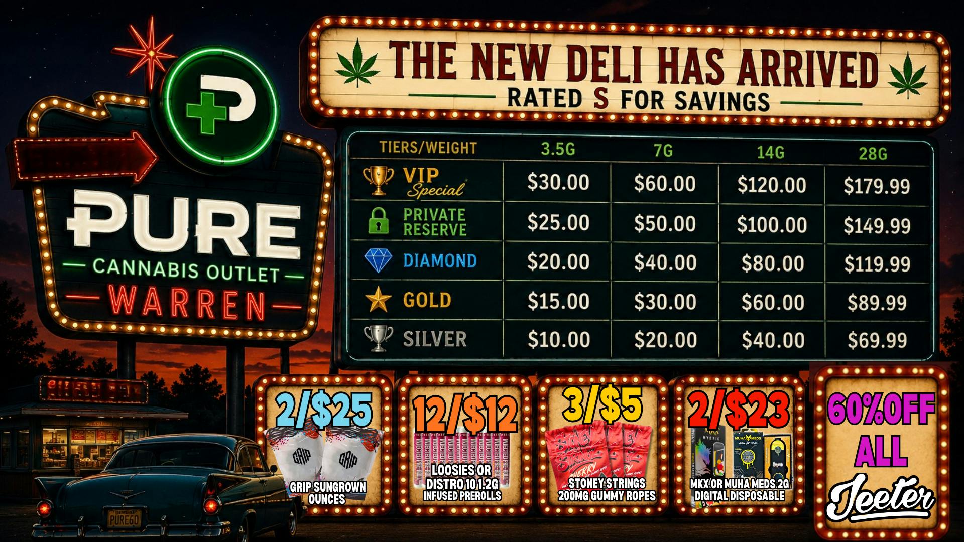 Pure Cannabis Outlet - Warren 60% OFF ALL JEETERS 🍿 NOW SHOWING: MASSIVE SAVING