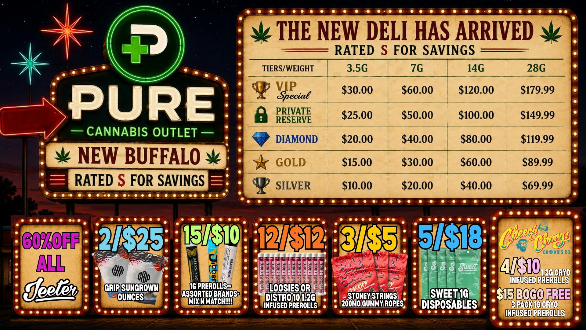 Pure Cannabis Outlet - New Buffalo 🌿 THE NEW DELI HAS ARRIVED🌟 RATED S FOR SAVINGS