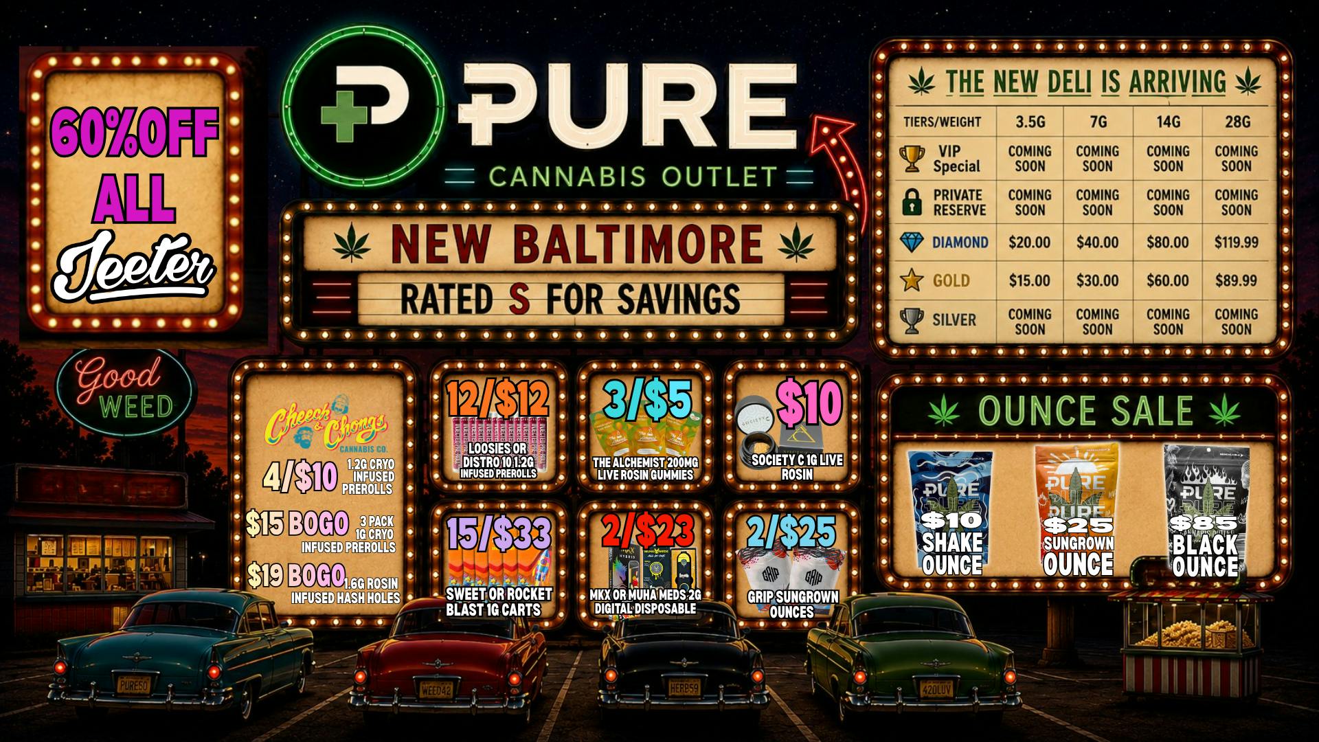 Pure Cannabis Outlet - New Baltimore 60% OFF ALL JEETERS🌟 RATED S FOR SAVINGS
