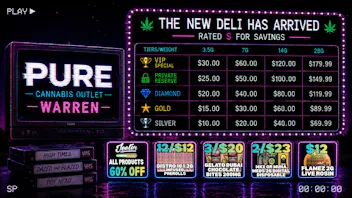 Pure Cannabis Outlet - Warren PRESS PLAY ON SAVINGS▶️ 60% OFF ALL JEETERS