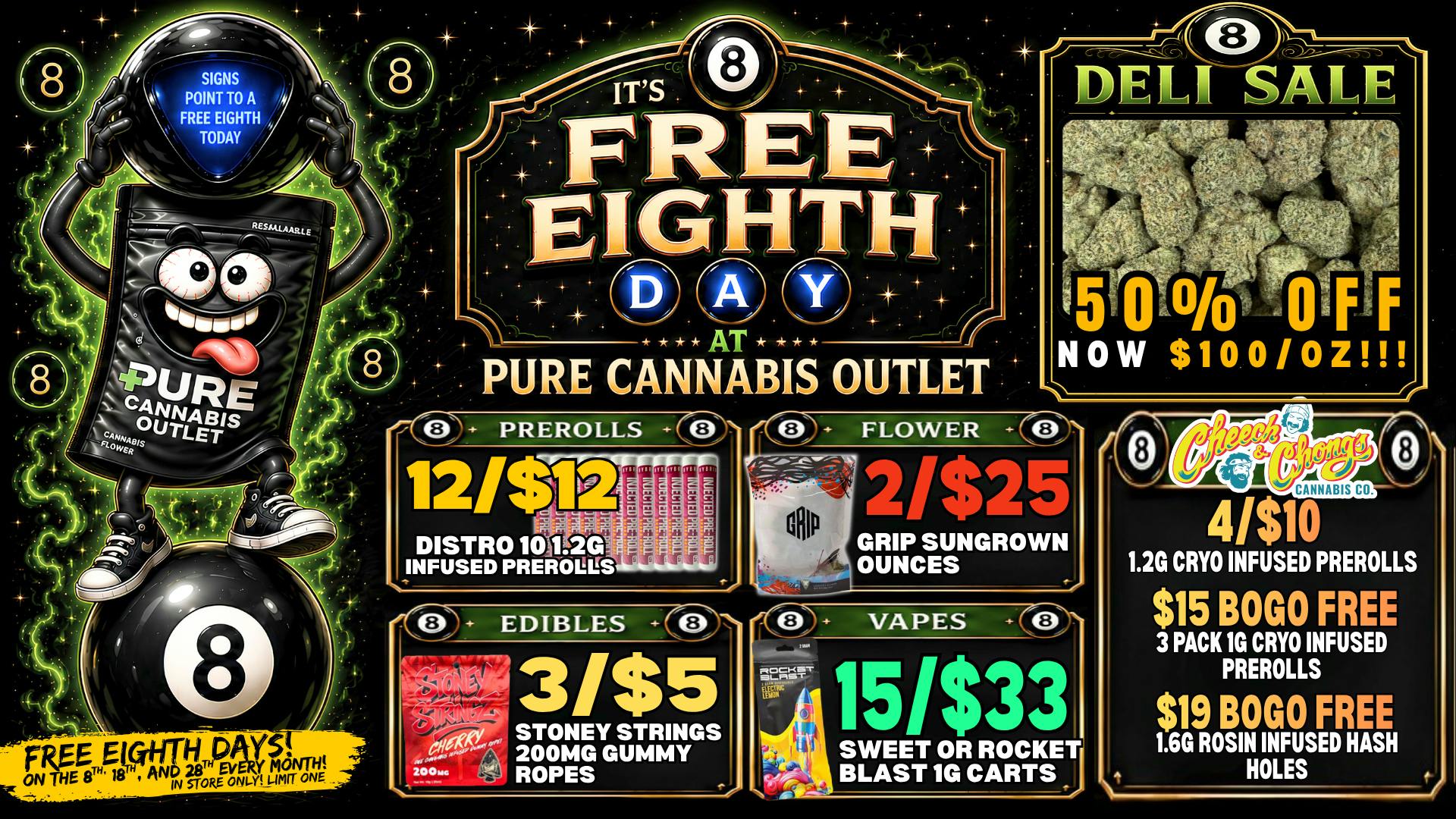 Pure Cannabis Outlet Delivery 🎱 FREE EIGHTH DAY AT PURE OXFORD!