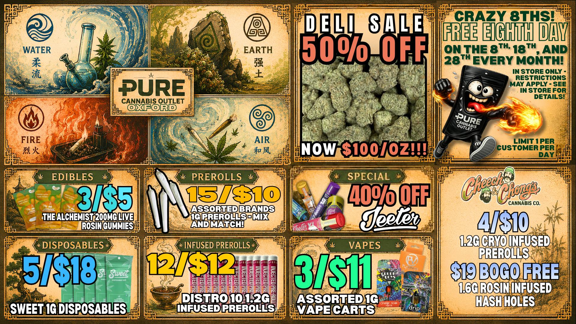 Pure Cannabis Outlet Delivery 🔥 50% OFF DELI FLOWER 🔥 40% OFF ALL JEETERS!