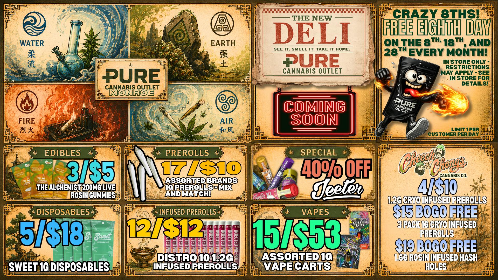 Pure Cannabis Outlet - Monroe 40% OFF ALL JEETERS 🌏 DELI COMING SOON!!