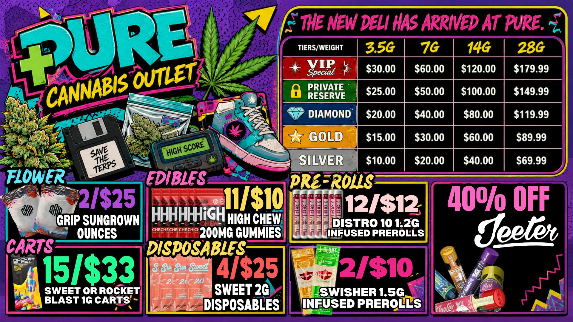 Pure Cannabis Outlet Delivery 🔥 40% OFF ALL JEETER AT PURE OXFORD!