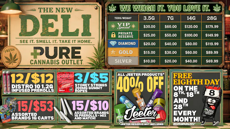 Pure Cannabis Outlet - Warren 🔥 40% OFF ALL JEETER 🔥 15/$10 MIX&MATCH PRS
