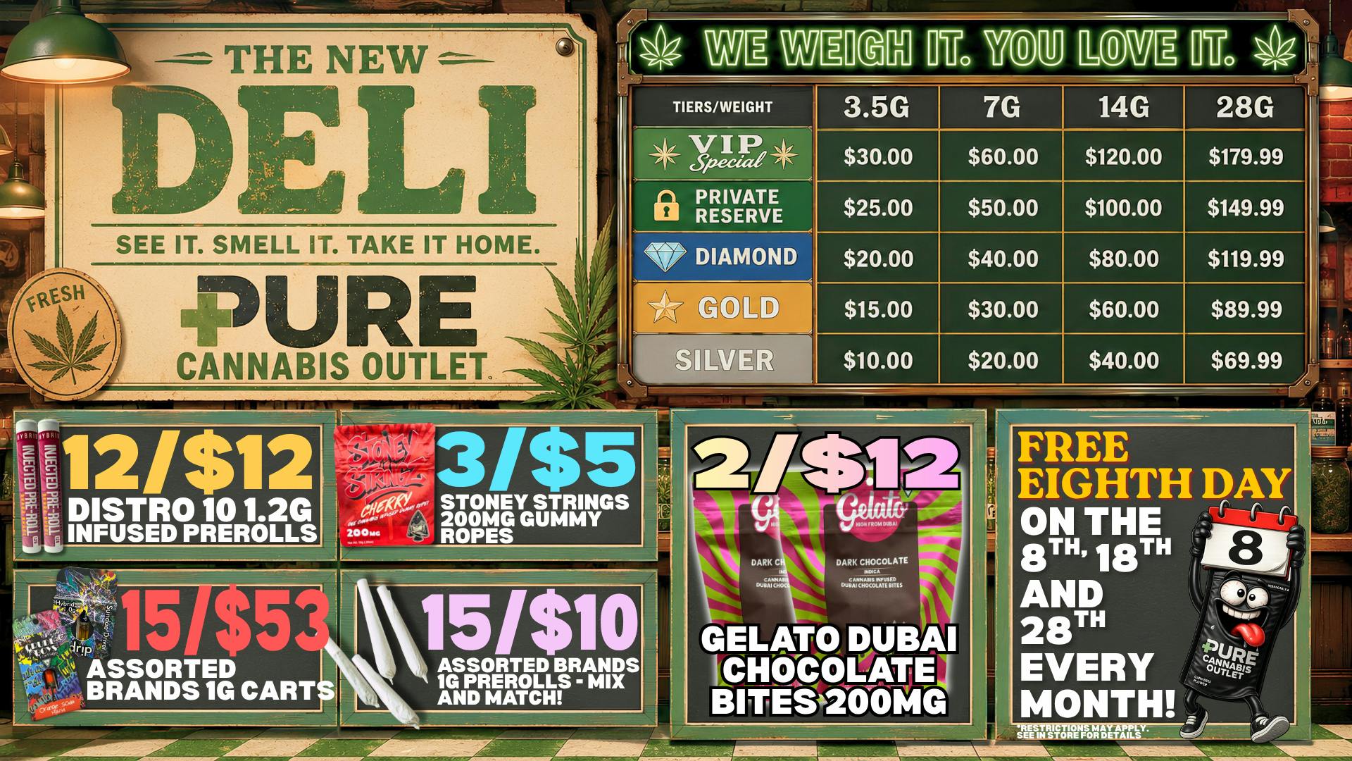 Pure Cannabis Outlet - Warren 🎆🌿 15/$10 MIX & MATCH 1G PREROLLS 🎆🌿