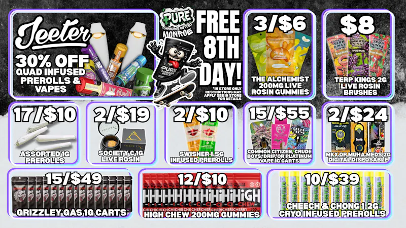 Pure Cannabis Outlet - Monroe ❤️‍🔥 15/$49 GRIZZLEY GAS 1G CARTS ⭐️