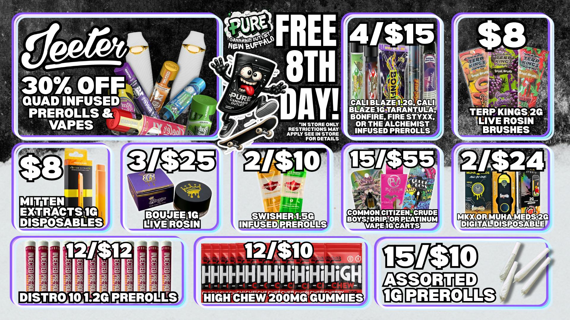 Pure Cannabis Outlet - New Buffalo ⭐️❤️‍🔥4/$15 CALI BLAZE INFUSED PREROLLS⭐️❤️‍🔥