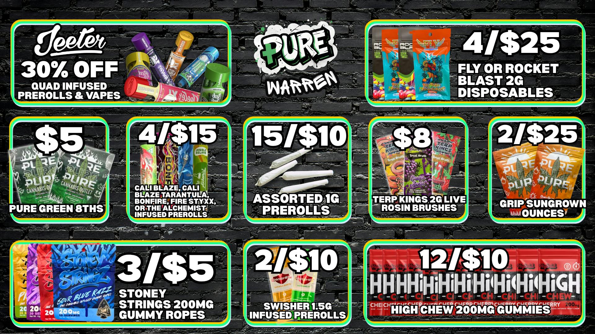 Pure Cannabis Outlet - Warren 🔥30% OFF JEETER QUAD INFUSED PREROLLS & VAPES🔥