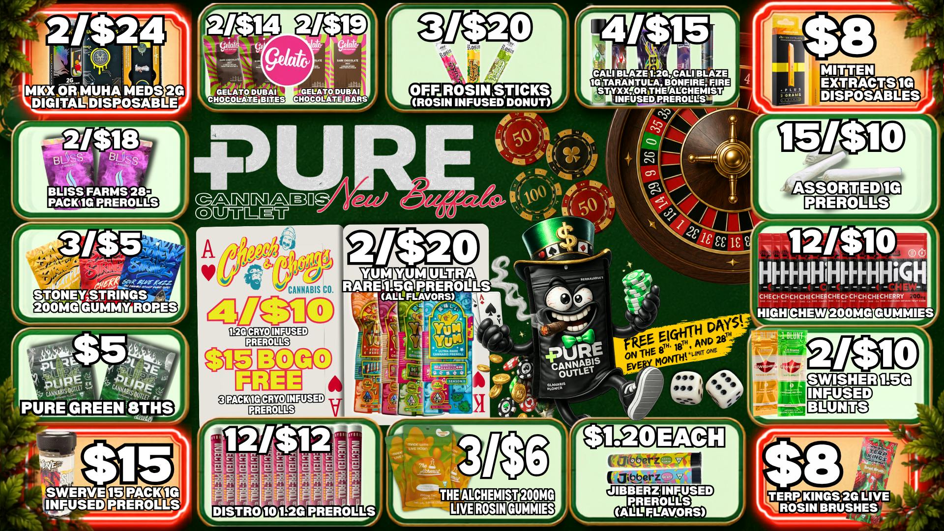 Pure Cannabis Outlet - New Buffalo 🎰 4/$10 CHEECH & CHONG + YUM YUM DEALS!