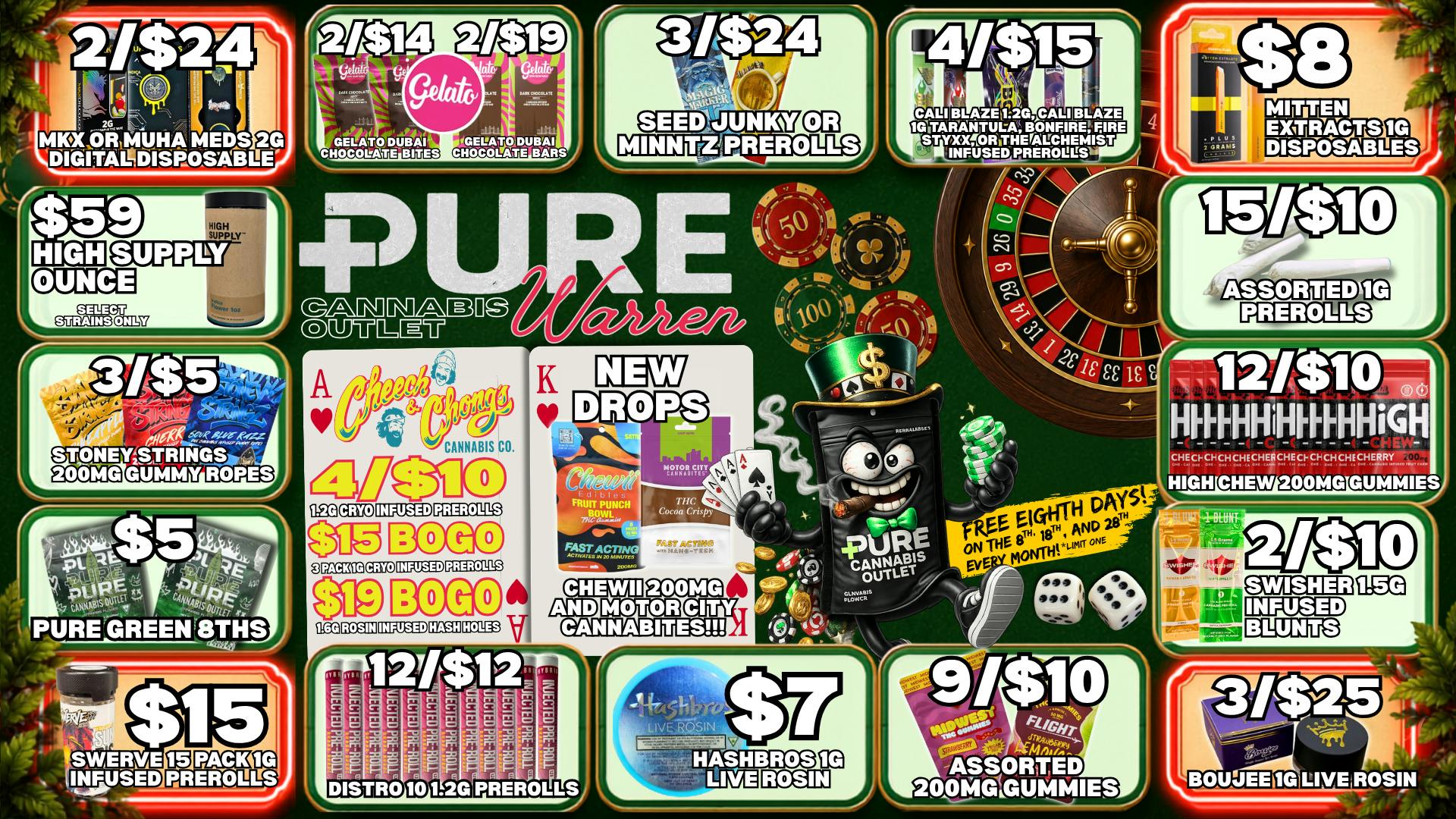 Pure Cannabis Outlet - Warren 🎰 NEW DROPS + 4/$10 CHEECH & CHONG