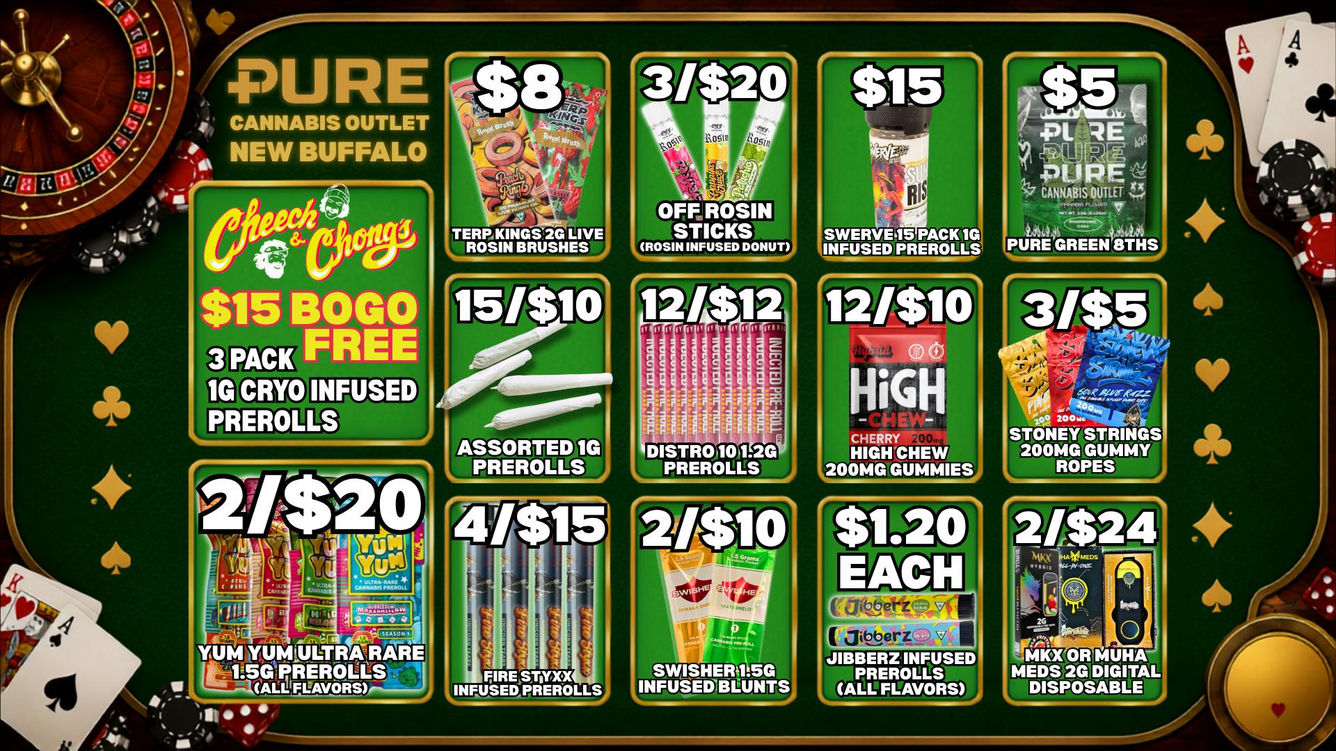 Pure Cannabis Outlet - New Buffalo 💥 2/$20 YUMYUM 1.5G PRS⚡ 4/$15 FIRE STYXX