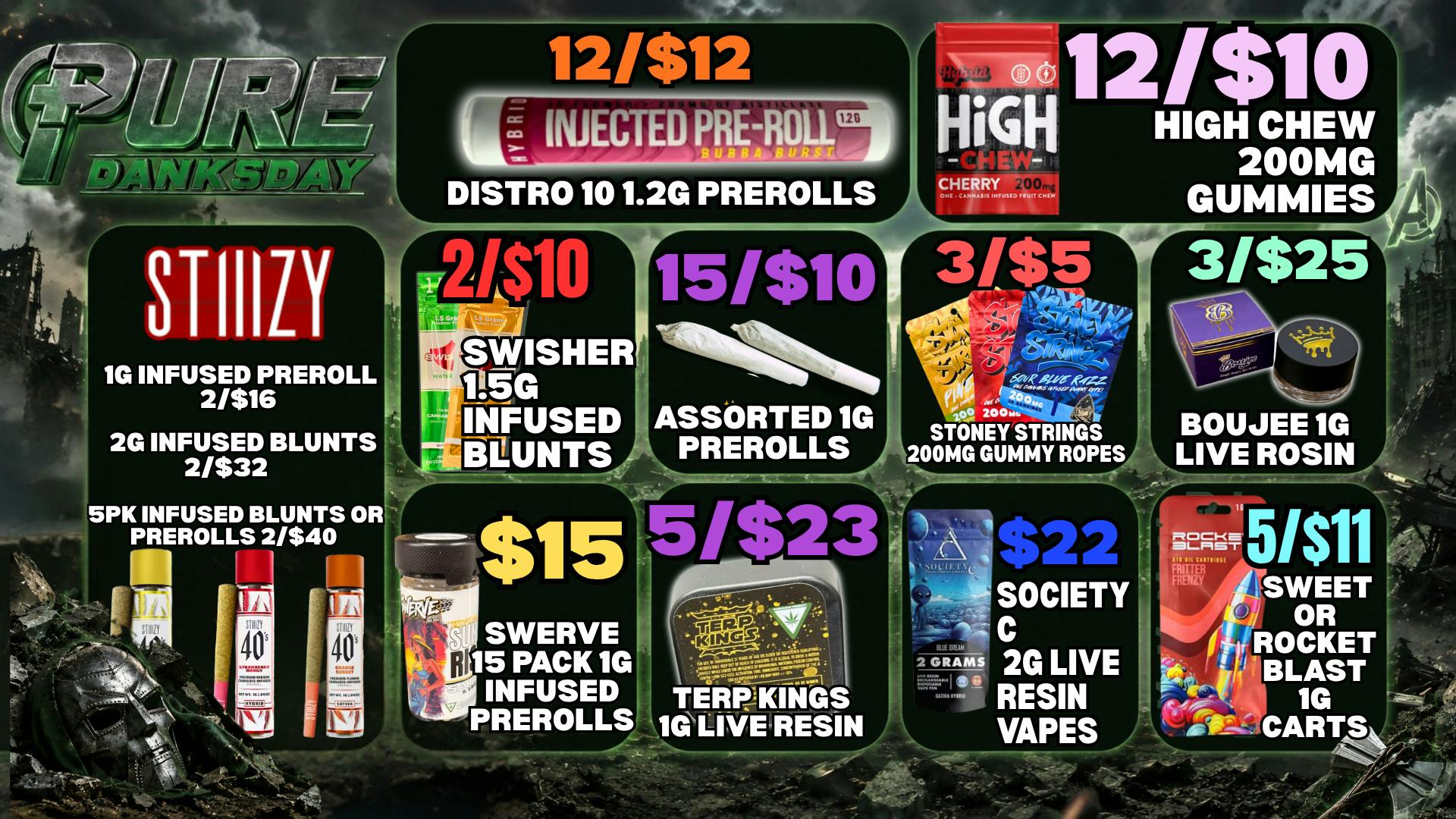 Pure Cannabis Outlet - Warren 2/$32 STIIIZY 2G INFUSED BLUNTS ⚡ 2/$40 5 PACKS 🔥