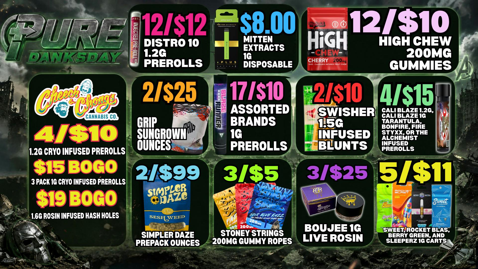 Pure Cannabis Outlet - Monroe $8 MITTEN 1G VAPES 💎 3/$25 BOUJEE 1G LIVE ROSIN