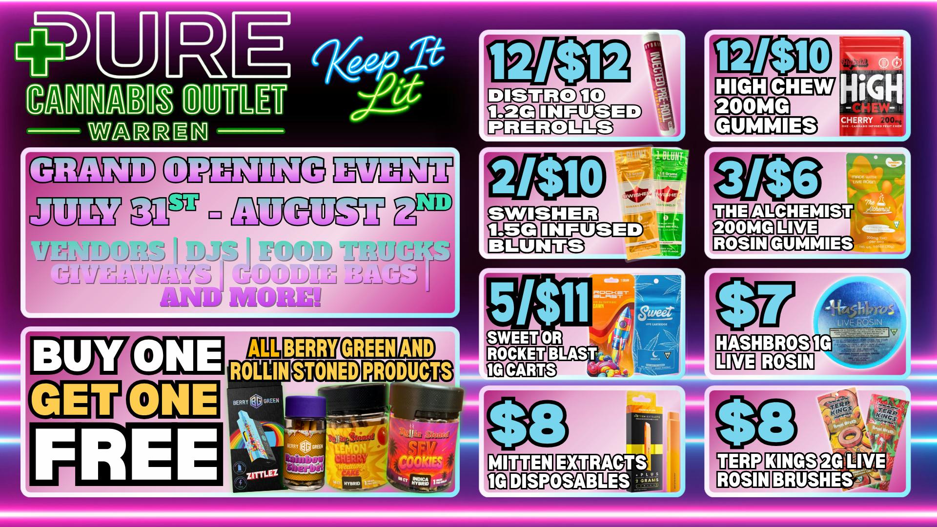 Pure Cannabis Outlet - Warren 💥 BOGO FREE BERRY GREEN THIS WEEKEND!