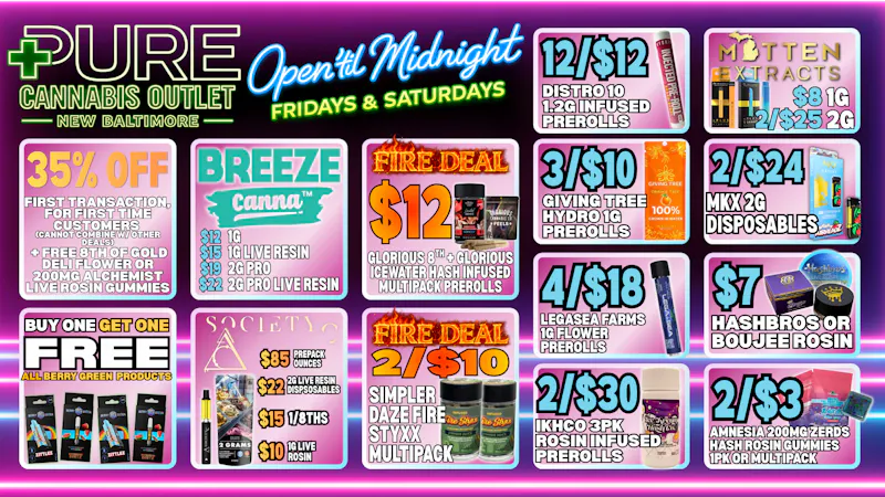 PURE Macomb - Delivery 🍓 BOGO FREE BERRY GREEN + FIRE DEALS! 🔥