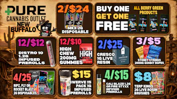 Pure Cannabis Outlet - New Buffalo 🤠 BOGO BERRY GREEN + 2/$24 MKX 2G DISPOSABLES