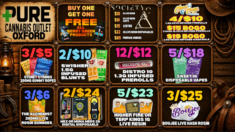 Pure Cannabis Outlet Delivery 🔥 BOGO BERRY GREEN + 4/$10 CHEECH & CHONG