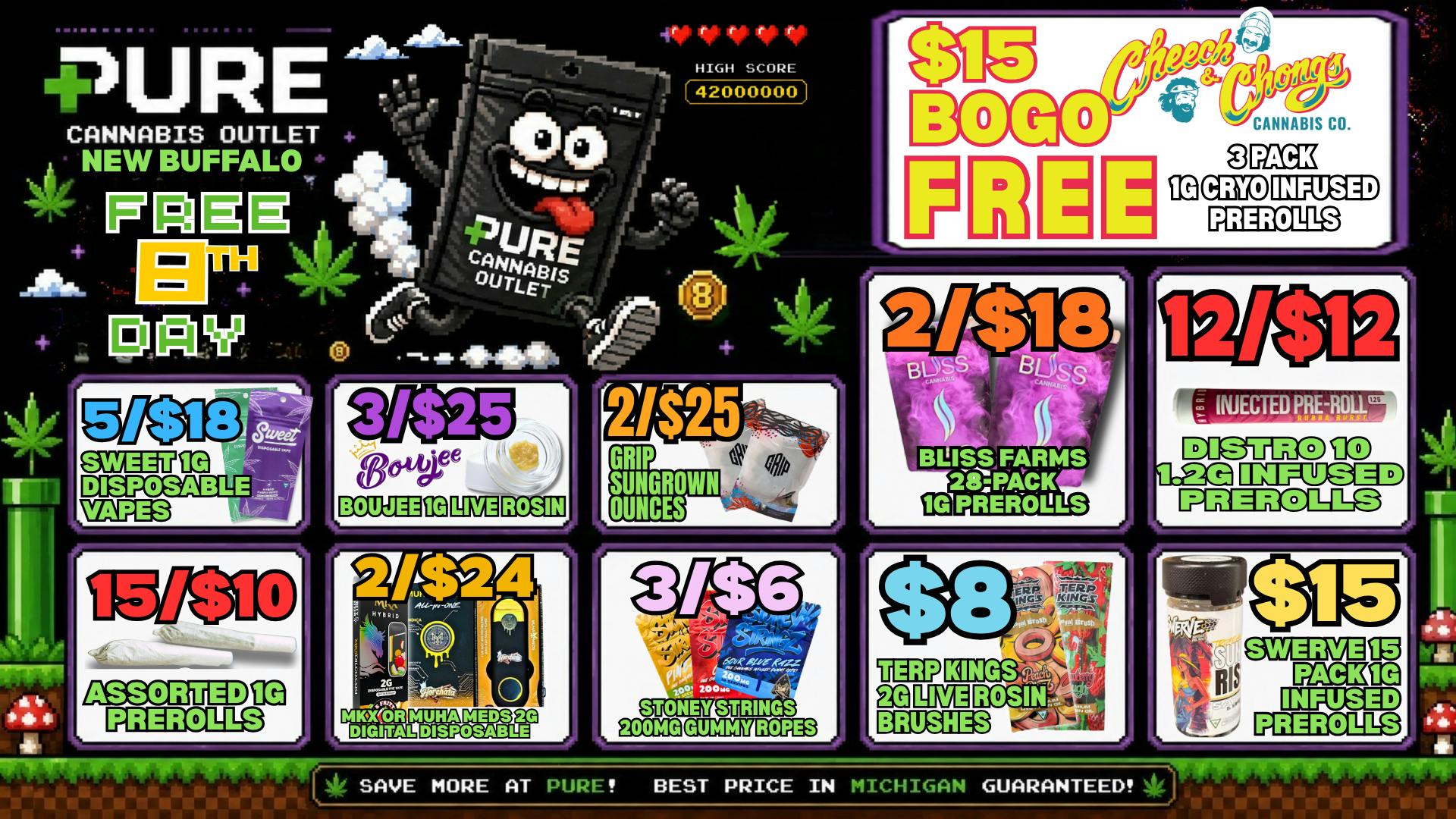 Pure Cannabis Outlet - New Buffalo IT'S FREE 8TH DAY! 🎉 3/$25 BOUJEE 1G LIVE ROSIN