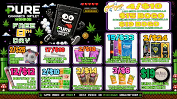 Pure Cannabis Outlet - Monroe IT'S FREE 8TH DAY! 🎉12/$12 DISTRO-10 INFUSED PRS