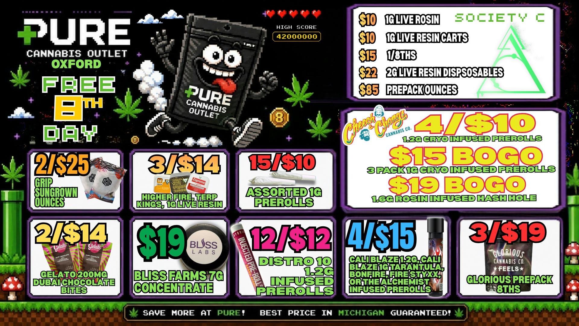 Pure Cannabis Outlet - Oxford IT'S FREE 8TH DAY! 🎉 2/$25 GRIP SUNGROWN OUNCES
