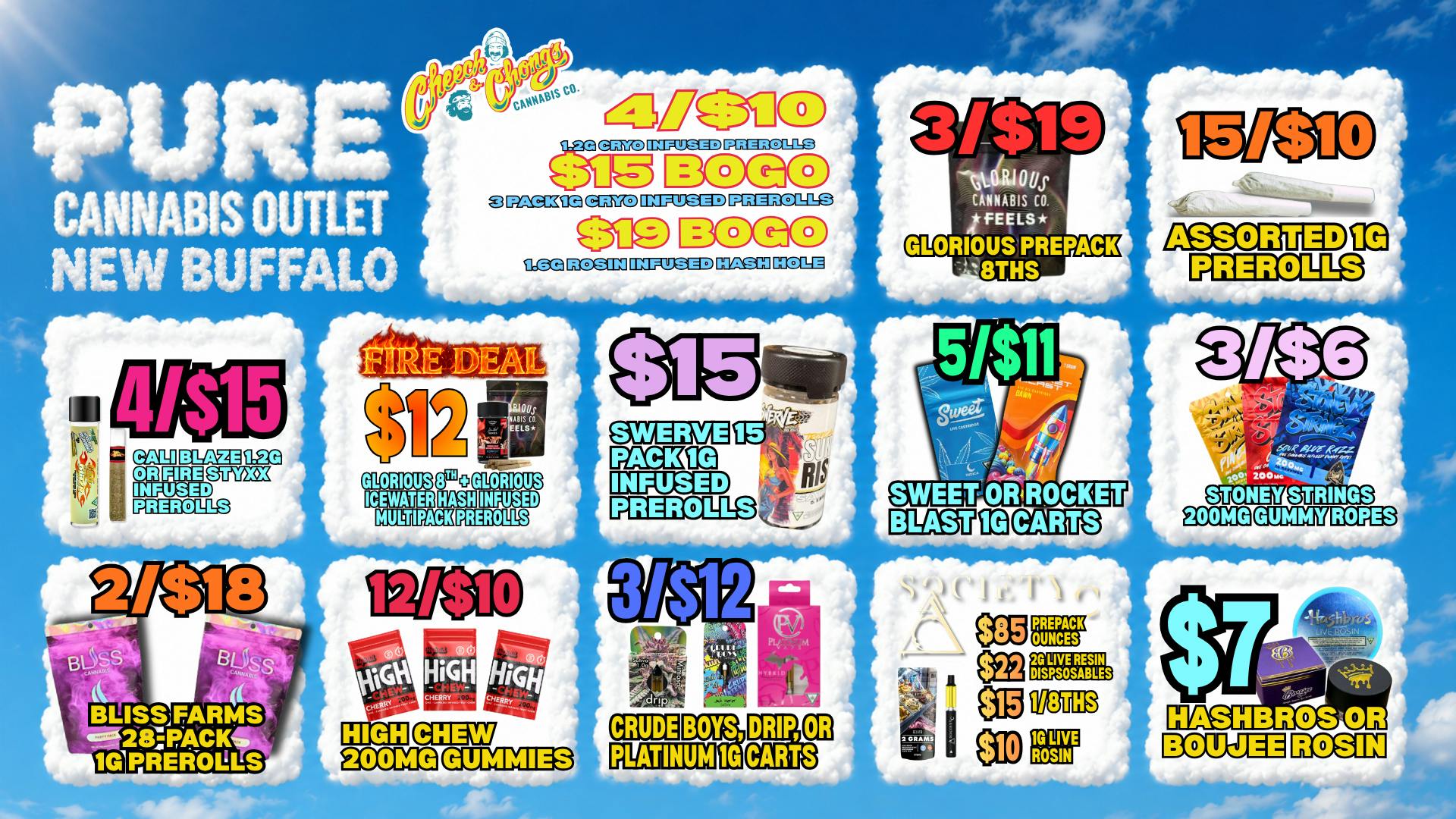 Pure Cannabis Outlet - New Buffalo 🌿 3/$19 FEELS BY GLORIOUS CANNABIS EIGHTHS