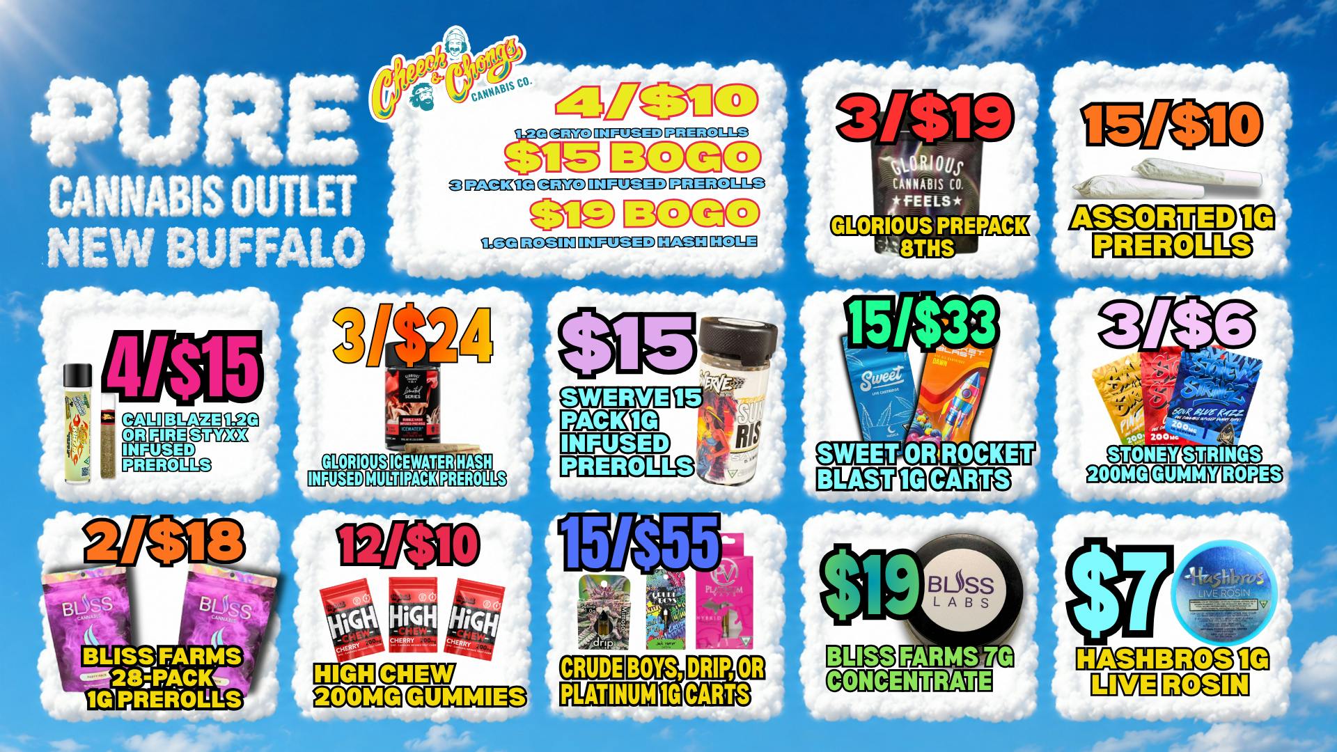 Pure Cannabis Outlet - New Buffalo 🌿 3/$19 FEELS BY GLORIOUS CANNABIS EIGHTHS