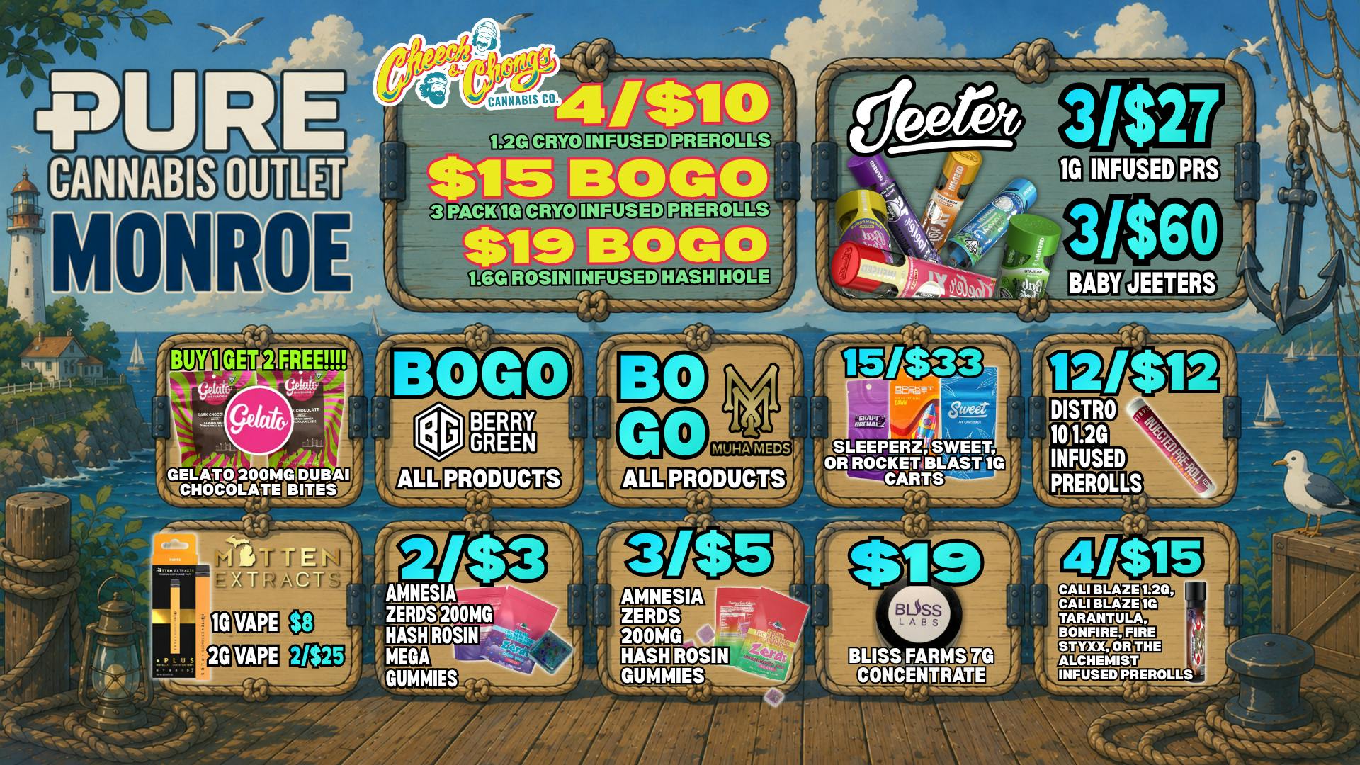Pure Cannabis Outlet - Monroe 🔥 BOGO BRANDS + 3/$27 JEETERS!