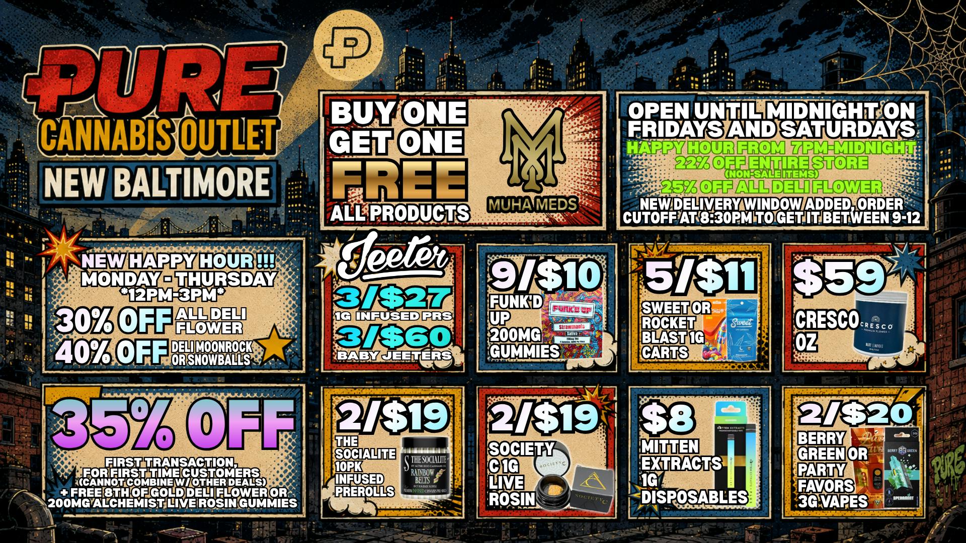 Pure Cannabis Outlet - New Baltimore BOGO FREE ALL MUHA MEDS 🕸️ WEB UP THE BEST DEALS