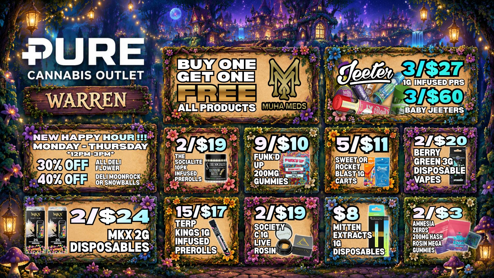 Pure Cannabis Outlet - Warren NEW HAPPY HOUR MON–THURS 12-3PM 🌸BOGO FREE MUHA M