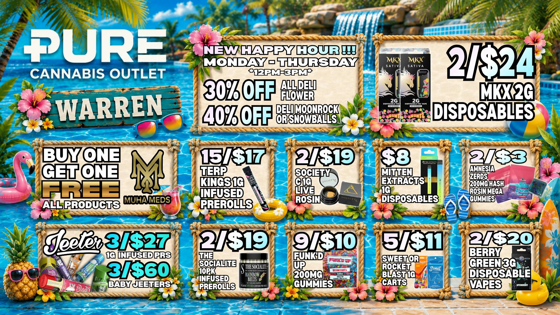 Pure Cannabis Outlet - Warren 🌺 NEW HAPPY HOUR MON–THURS 12PM–3PM 🌺