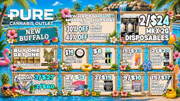 Pure Cannabis Outlet - New Buffalo 🌺 NEW HAPPY HOUR MON–THURS 12PM–3PM 🌺