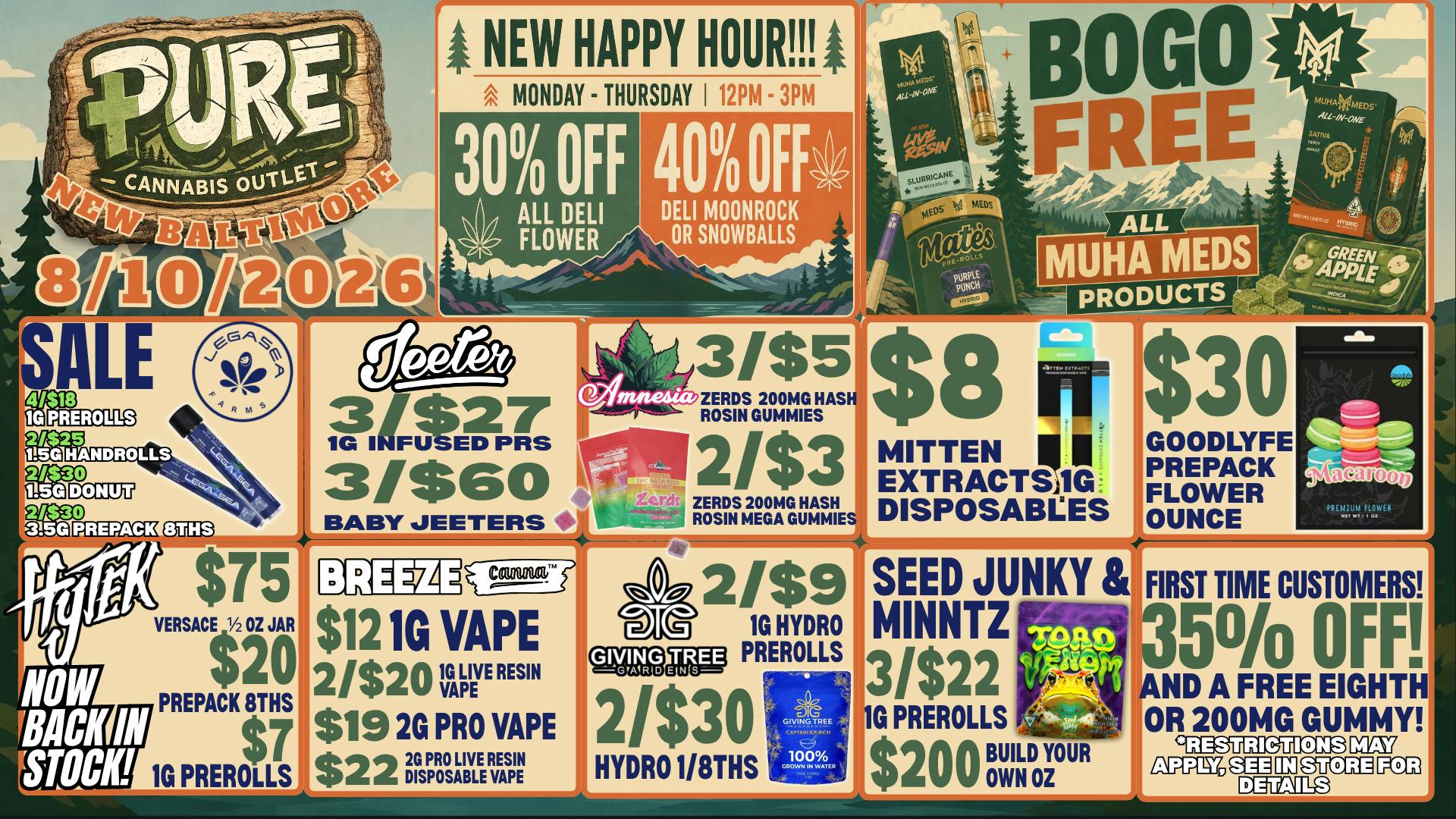 Pure Cannabis Outlet - New Baltimore 🔥 NEW HAPPY HOUR 12-3PM! 30%-40% OFF DELI 🍃