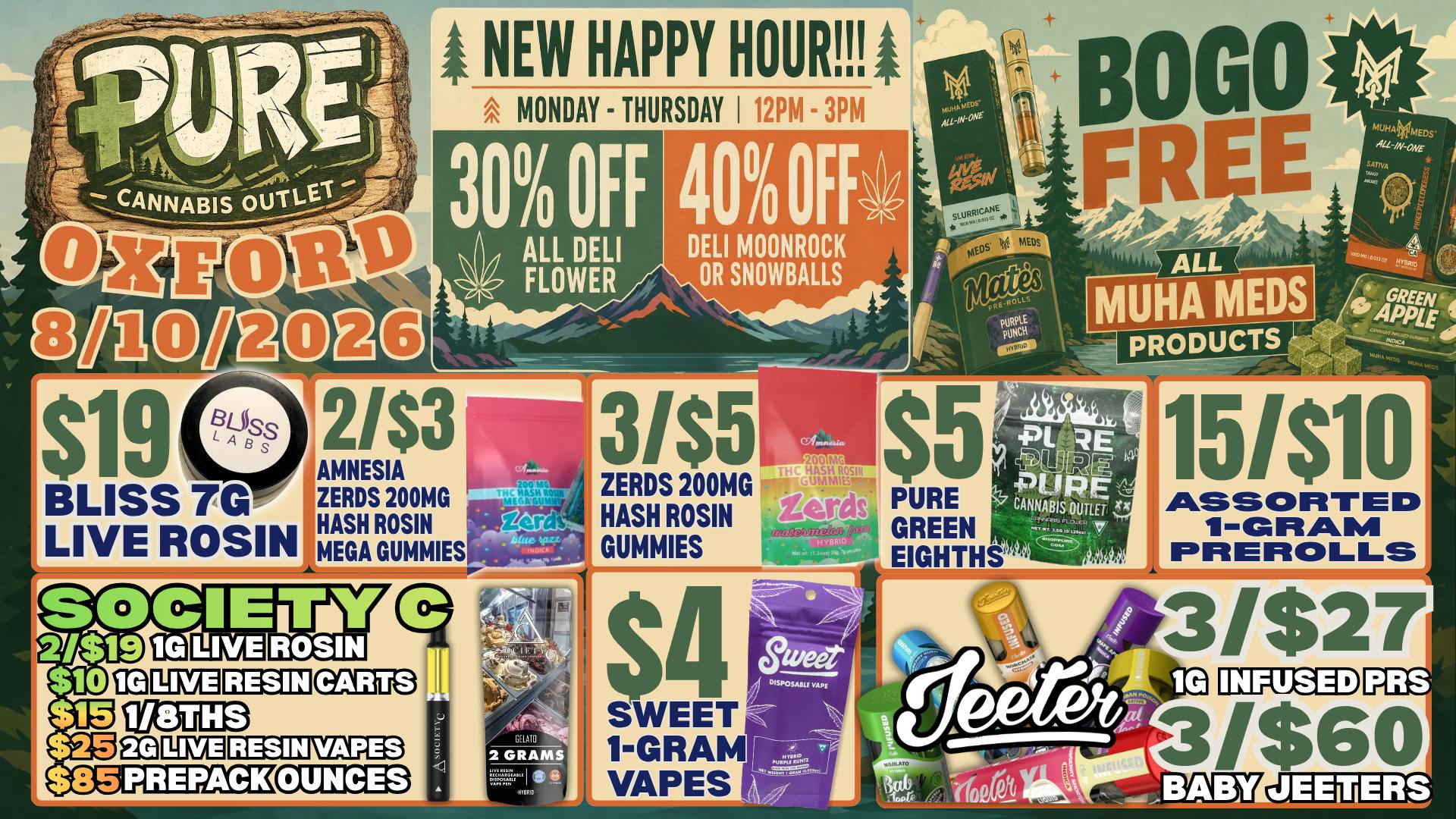 Pure Cannabis Outlet - Oxford 🔥 NEW HAPPY HOUR 12-3PM! 30%-40% OFF DELI 🍃