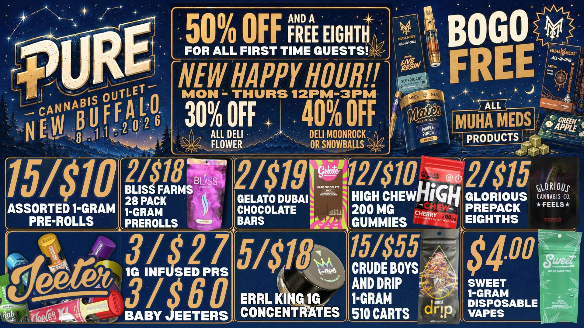 Pure Cannabis Outlet - New Buffalo 🔥 HAPPY HOUR! 30% DELI + 40% MOONROCKS