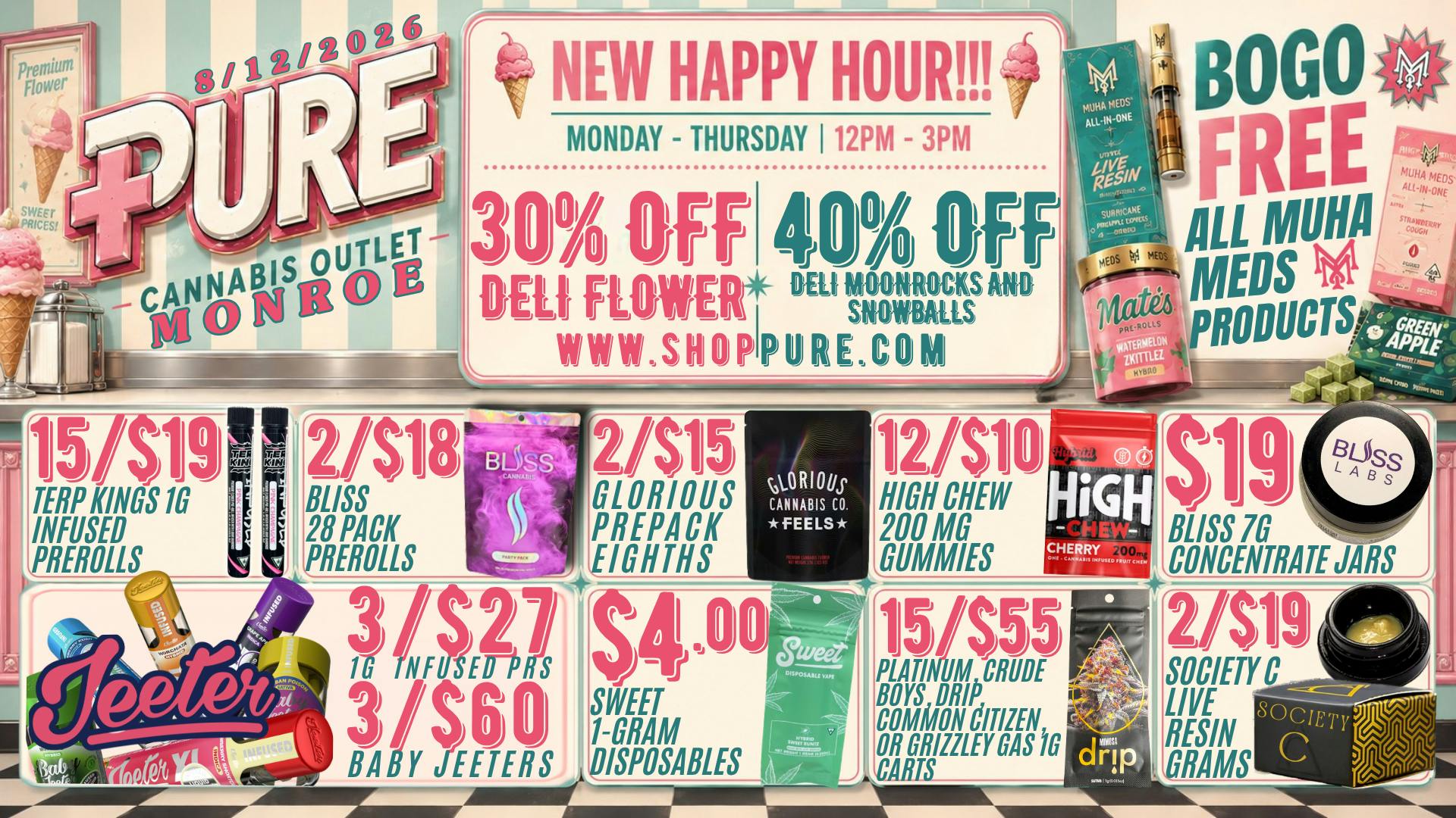 Pure Cannabis Outlet - Monroe 🍒 SCOOP UP SOMETHING GOOD AT PURE! 🍦