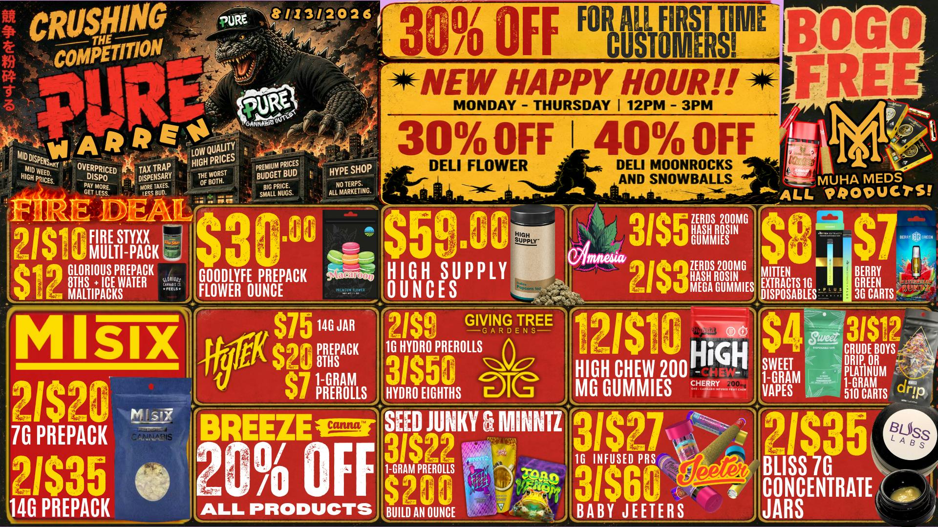 Pure Cannabis Outlet - Warren 💥 MONSTER DEALS HAVE INVADED PURE! 🦖