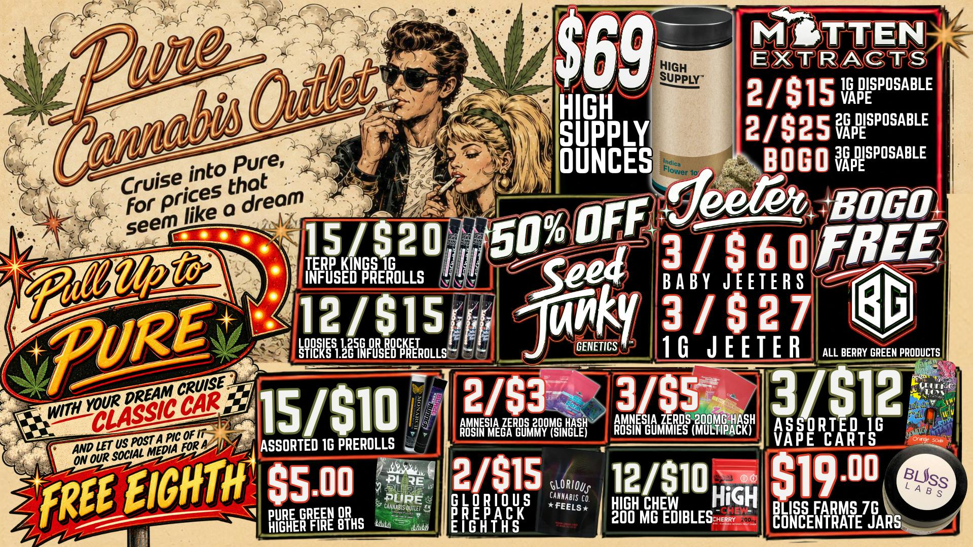 Pure Cannabis Outlet - Oxford 🚘 CRUISE THE DREAM. SCORE THE DEALS. 🏁🔥