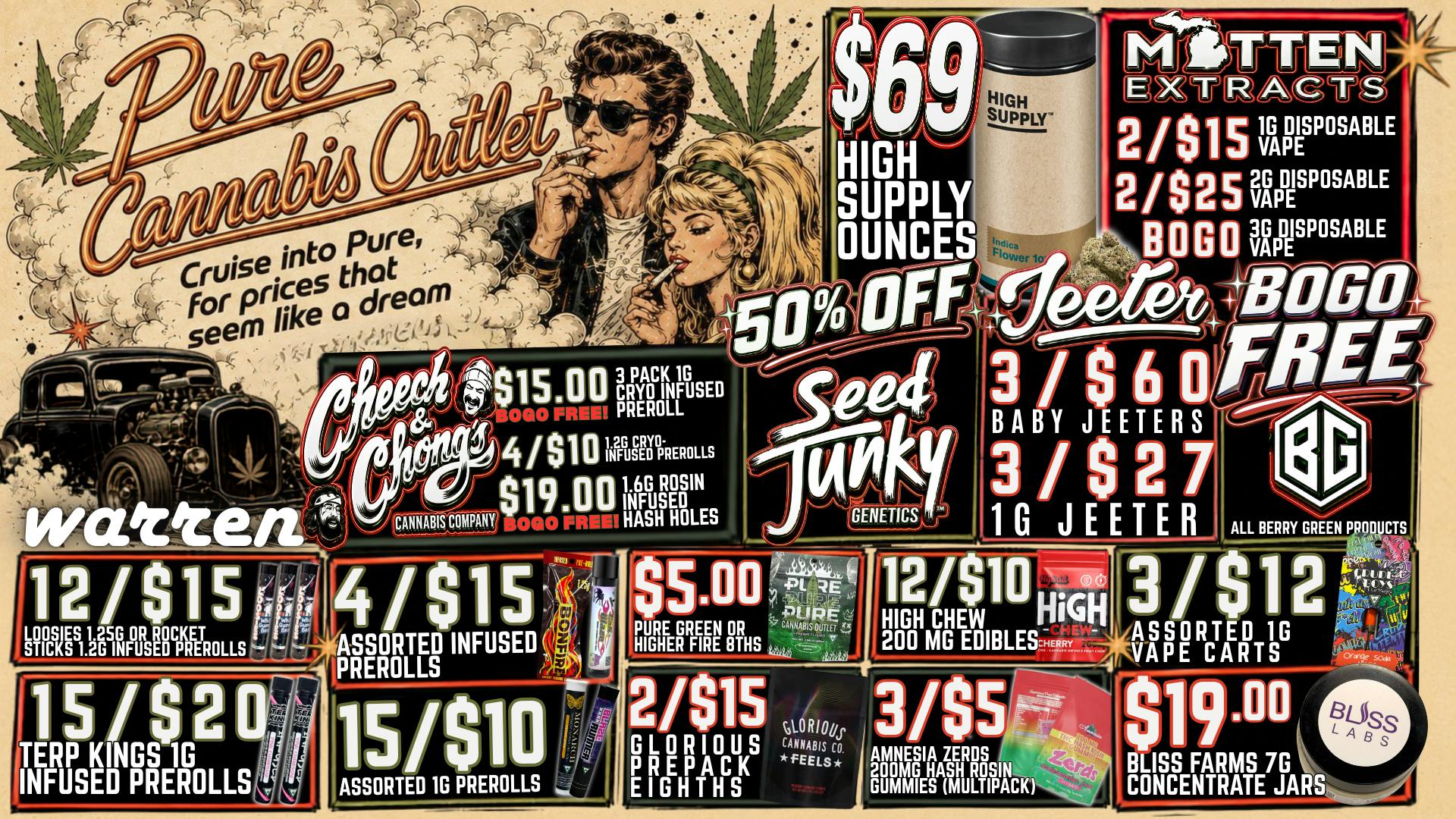 Pure Cannabis Outlet - Warren 🔥 FIRE UP THE WEEKEND & CRUISE INTO PURE! 🏁