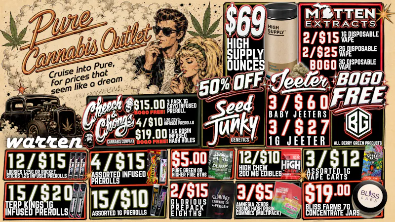 Pure Cannabis Outlet - Warren 🔥 FIRE UP THE WEEKEND & CRUISE INTO PURE! 🏁