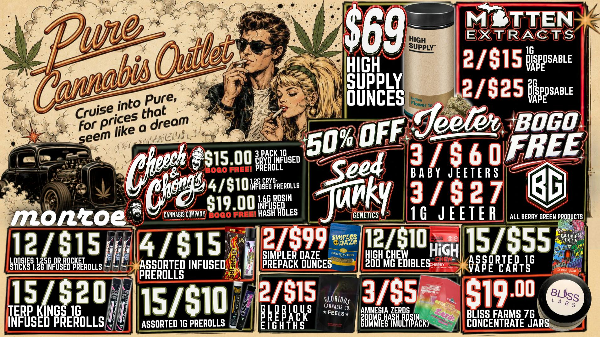 Pure Cannabis Outlet - Monroe 🏁 DREAM CRUISE WEEKEND — PULL UP TO PURE! 🚘🔥