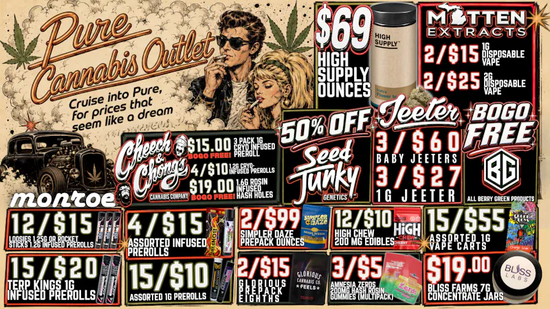 Pure Cannabis Outlet - Monroe 🏁 DREAM CRUISE WEEKEND — PULL UP TO PURE! 🚘🔥