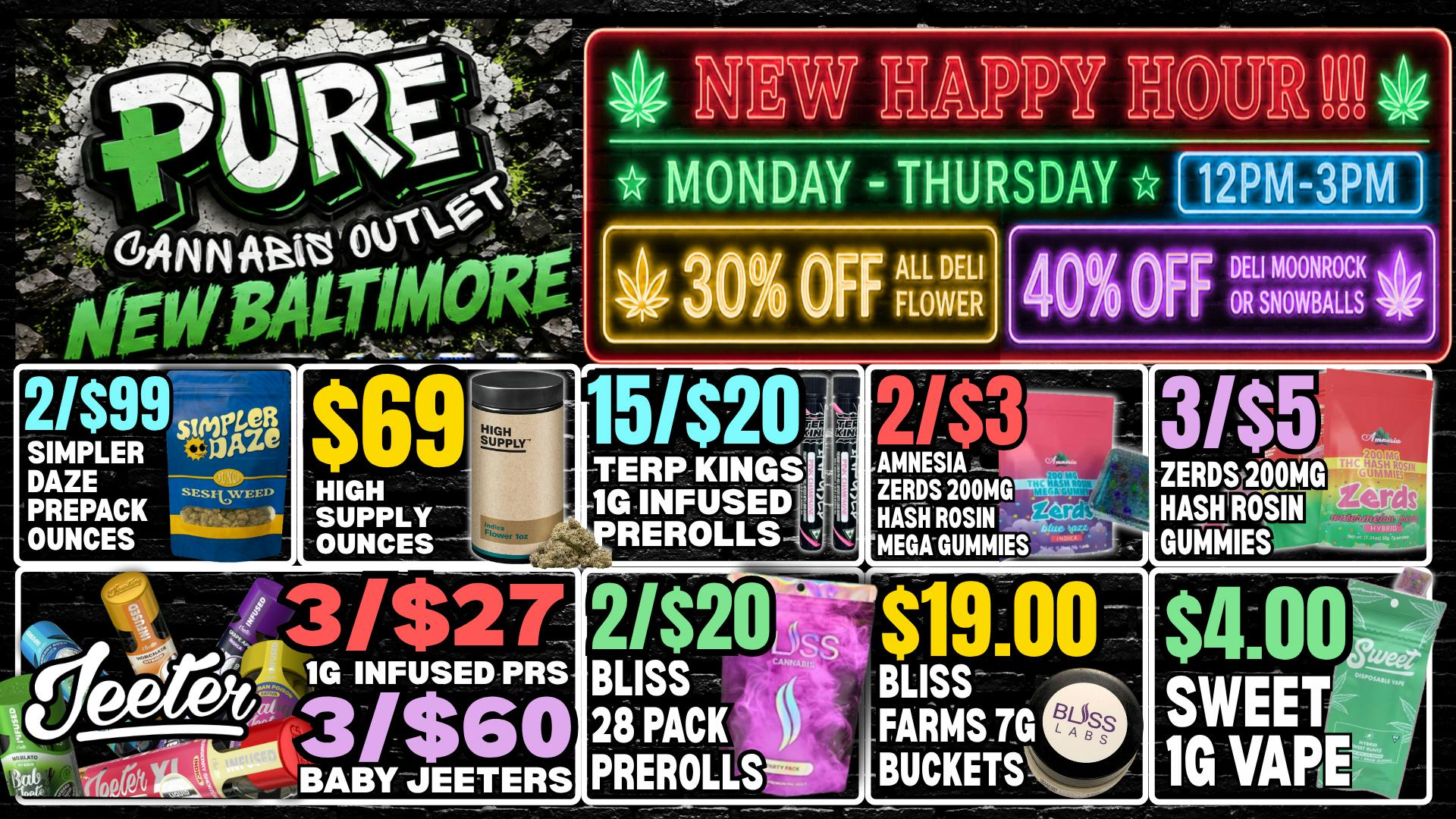 Pure Cannabis Outlet - New Baltimore ⚡NEW HAPPY HOUR - NOON-3PM EVERY MON - THURS 🔥