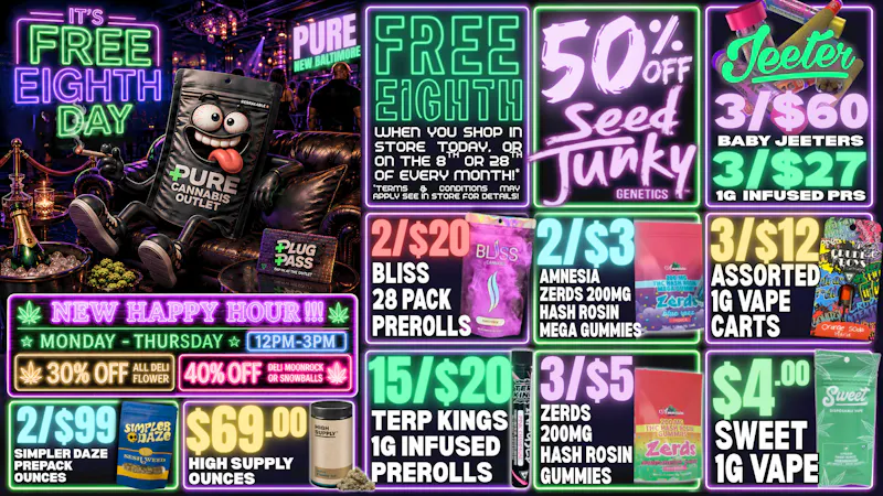 Pure Cannabis Outlet - New Baltimore 🎉 FREE EIGHTH DAY! SHOP IN STORE TODAY! 🎉