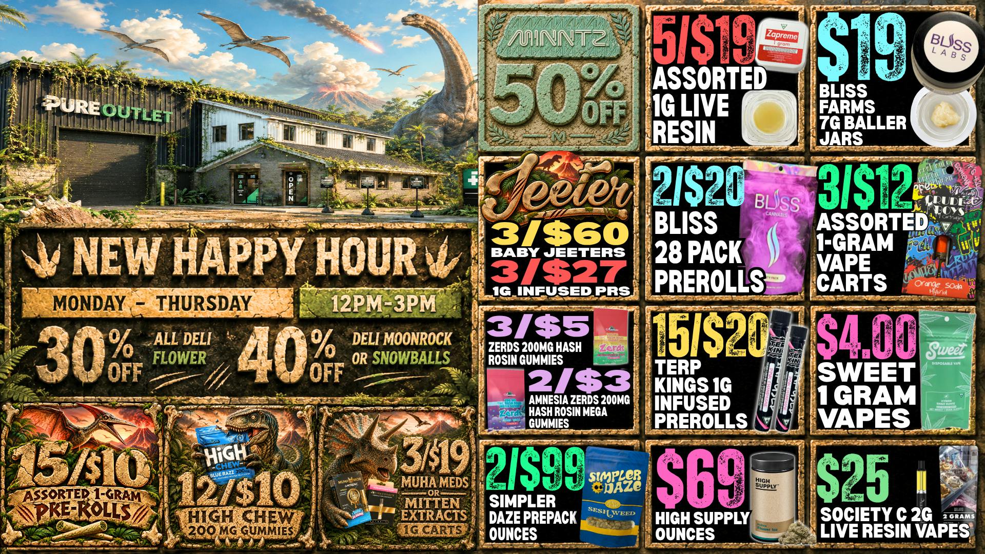 Pure Cannabis Outlet - New Baltimore 🦖 HAPPY HOUR HITS DIFFERENT AT PURE 🦖