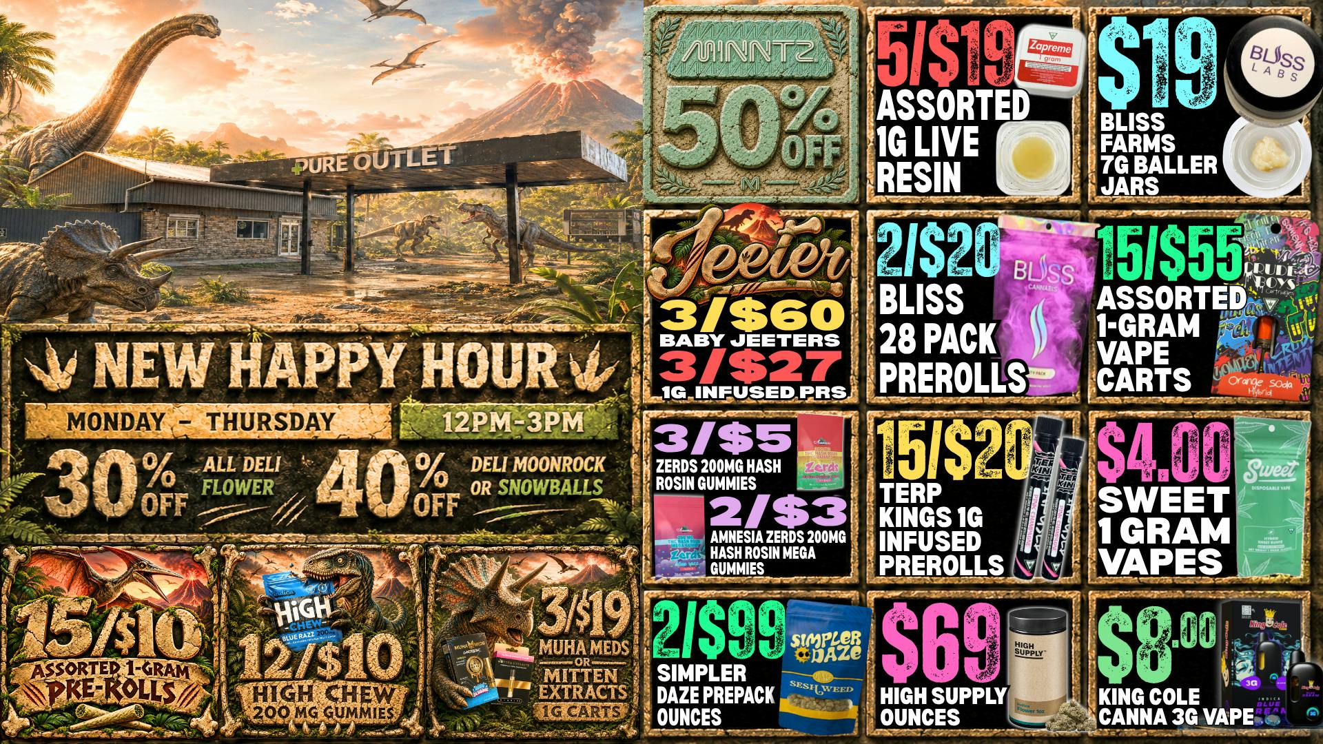 Pure Cannabis Outlet - New Buffalo 🦖 HAPPY HOUR HITS DIFFERENT AT PURE 🦖