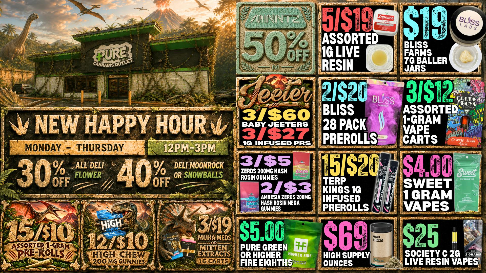 Pure Cannabis Outlet - Warren 🦖 HAPPY HOUR HITS DIFFERENT AT PURE 🦖