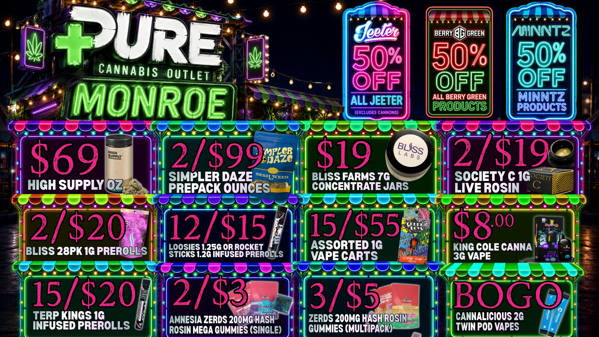 Pure Cannabis Outlet - Monroe 🌙 FRIDAY NIGHT. PURE PRICES. 🌙
