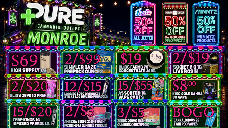 Pure Cannabis Outlet - Monroe 🌙 SUNDAY FUNDAY AT PURE HITS DIFFERENT 🌙